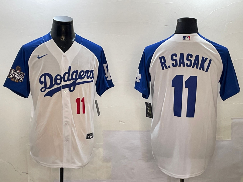 Men Los Angeles Dodgers #11 R Sasaki white 2025 MLB nike jersey style 5->los angeles dodgers->MLB Jersey